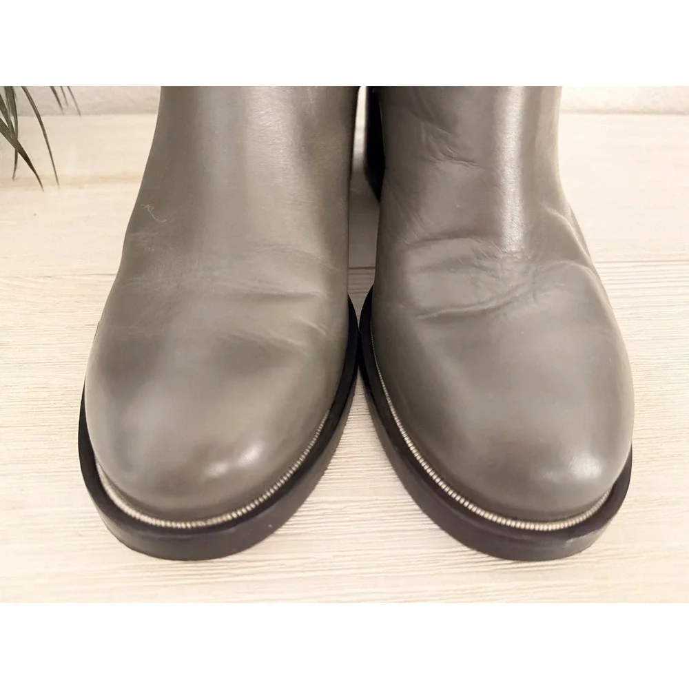 Allsaints Ankle‎ Boots Women 6.5 37 Macarthur Chain Boot Leather Block Heel $450